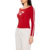 Forever 21 Womens Striped New York 38 Raglan Tee(Red)