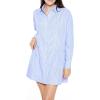 Forever 21 Womens Striped Poplin Shirt Dress(Light Blue)