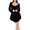 Forever 21 Women’s Tiered Bell-Sleeve Mini Dress(Black)