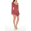 Forever 21 Women’s Tiered Bell-Sleeve Mini Dress(Chestnut)