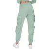 Forever 21 Women’s Waffle Knit Cargo Joggers(Seafoam)
