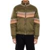 Forever 21 mens Colorblock Funnel Neck Puffer Jacket(Olive/Multi)