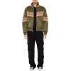 Forever 21 mens Colorblock Funnel Neck Puffer Jacket(Olive/Multi)