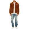 Forever 21 mens Faux Shearling Zip-up Shacket(Coffee)