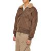 Forever 21 mens Quilted Faux Shearling-lined Jacket(Cocoa/Oatmeal)