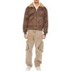 Forever 21 mens Quilted Faux Shearling-lined Jacket(Cocoa/Oatmeal)