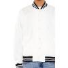 Forever 21 mens Varsity-striped Bomber Jacket(Cream)