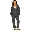 Forever 21 womens Full Zip Front Sweatshirt With Drawstring Hood(Dark Grey)
