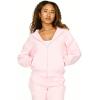 Forever 21 womens Full Zip Front Sweatshirt With Drawstring Hood(Pink)