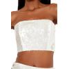 Forever 21 womens Sequin Tube Top(White)