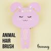Hairbrush – 1pc Cute Animal Character Hairbrush, Comfort & Control Cushion Hair Brush w/Gentle Bristles, Cushion Base, and Animal Ears (BLACK CAT)(Bunny)