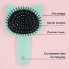 Hairbrush – 1pc Cute Animal Character Hairbrush, Comfort & Control Cushion Hair Brush w/Gentle Bristles, Cushion Base, and Animal Ears (BLACK CAT)(Kitty)