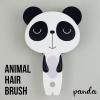 Hairbrush – 1pc Cute Animal Character Hairbrush, Comfort & Control Cushion Hair Brush w/Gentle Bristles, Cushion Base, and Animal Ears (BLACK CAT)(PANDA)