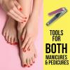 Nail Clippers Set – 2pc Soft Touch Pink Nail Clipper Value Pack, Big & Small Precision Nail Clippers Pack, Essential Manicure & Pedicure Tools(Pink Glitter)