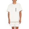 Forever 21 Men’s Heathered Oversized Zip Pocket Tee(Cream)
