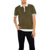 Forever 21 Men’s Quarter-Zip Sweater-Knit Polo Shirt(Green)