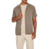 Forever 21 Men’s Rayon Cuban-Collar Shirt(Brown)