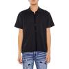 Forever 21 Men’s Textured Rib-Knit Button-Front Shirt(Black)