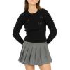 Forever 21 Womens Cable Knit Sweater W/Ribbed Hem, Cuff and Collar with Bows Same as 79720jcr(Black)