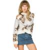 Forever 21 Womens Crop Sweater with Full Intarsia(Ivory)