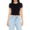 Forever 21 Women’s Cropped Rib-Knit Tee(Black)