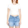 Forever 21 Women’s Cropped Rib-Knit Tee(White)