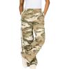 Forever 21 Womens Fleece Wide Leg Printed Pant with Bow Applique(Green Camo)