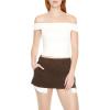 Forever 21 Womens Off-The-Shoulder Fitted Top(White)