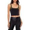 Forever 21 Women’s Rhinestone Cropped Tank Top(Black)
