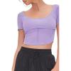 Forever 21 Women’s Ribbed Inverted-Seam Crop Top(Dusty Lavender)
