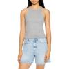 Forever 21 Womens Ribbed Racerback Tank Top(Heather Grey)