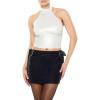 Forever 21 Women’s Satin Halter Crop Top(White)