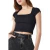 Forever 21 Womens Seamless Cropped Tee(Black)