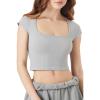 Forever 21 Womens Seamless Cropped Tee(Grey)