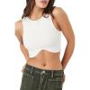 Forever 21 Women’s Seamless Ribbed Crop Top(Cream)