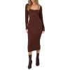 Forever 21 Women’s Shrug & Sweater Cami Dress Set(Chocolate)