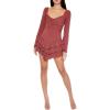 Forever 21 Women’s Tiered Bell-Sleeve Mini Dress(Chestnut)
