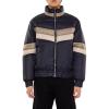 Forever 21 mens Colorblock Funnel Neck Puffer Jacket(Black/Multi)