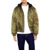 Forever 21 mens Hooded Cargo Bomber Jacket(Olive/Black)