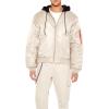 Forever 21 mens Hooded Cargo Bomber Jacket(Taupe/Black)