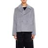 Forever 21 mens Notched Double-breasted Coat(Grey)