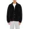 Forever 21 mens Plush Drop-sleeve Shacket(Black)