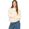 Forever 21 womens Full Zip Front Sweatshirt With Drawstring Hood(Heather Beige)