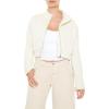 Forever 21 womens Quilted Zip-up Cropped Jacket(White)