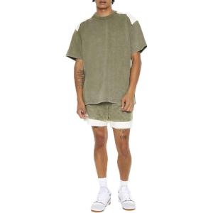 Forever 21 Men’s Colorblock Dolphin-Hem Shorts(Olive)