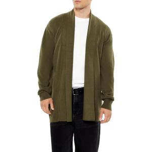 Forever 21 Mens Open-Front Cardigan Sweater(Green)