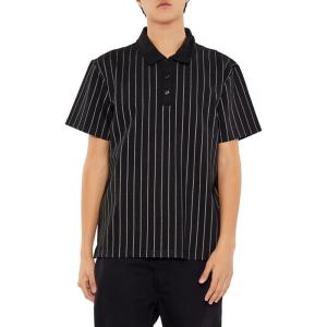 Forever 21 Men’s Pinstriped Polo Shirt(Black)