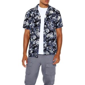 Forever 21 Men’s Rose Print Shirt(Black)