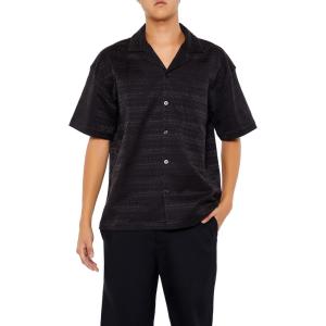 Forever 21 Men’s Striped Drop-Sleeve Shirt(Black)