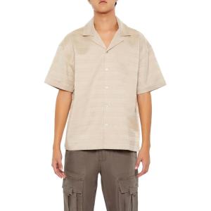 Forever 21 Men’s Striped Drop-Sleeve Shirt(Brown)